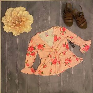 Pink Buttery Soft Floral Blouse